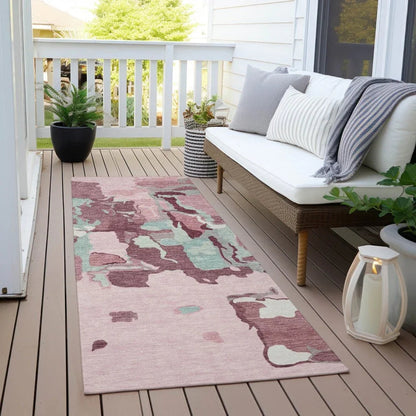 Mysa Pink Washable Indoor-Outdoor Rug-Outdoor Rugs-LOOMLAN Rugs-LOOMLAN