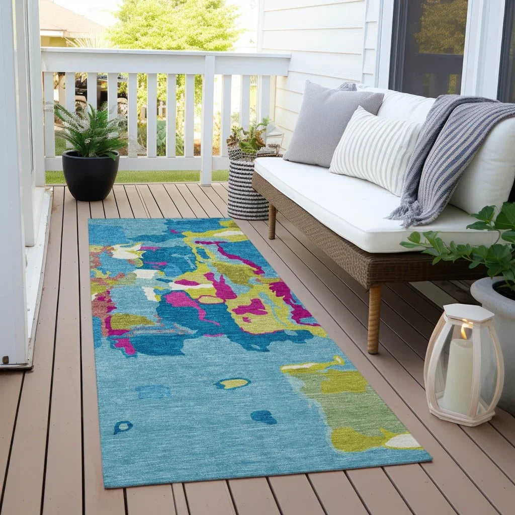 Mysa Teal Washable Indoor-Outdoor Rug-Outdoor Rugs-LOOMLAN Rugs-LOOMLAN