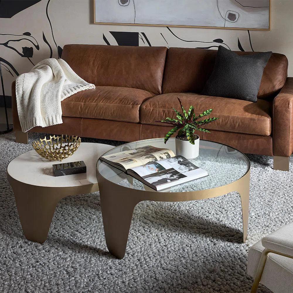 Mysaria Nesting Coffee Tables 2PC Marble & Glass - LOOMLAN - SUNPAN - Coffee Tables