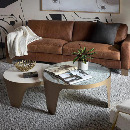 Mysaria Nesting Coffee Tables 2PC Marble & Glass - LOOMLAN - SUNPAN - Coffee Tables