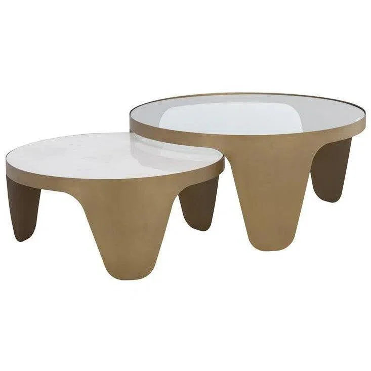 Mysaria Nesting Coffee Tables 2PC Marble & Glass - LOOMLAN - SUNPAN - Coffee Tables