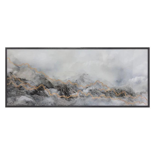 Mystic Mountain Wall Art Gold Leaf & Black-Framed Wall Art-SUNPAN-LOOMLAN