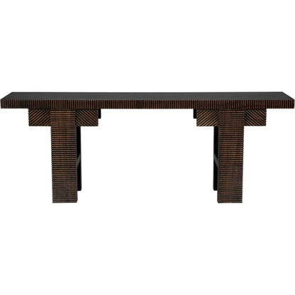 Nabu Console, Hand Rubbed Black Light Brown Trim - LOOMLAN - Noir - Console Tables
