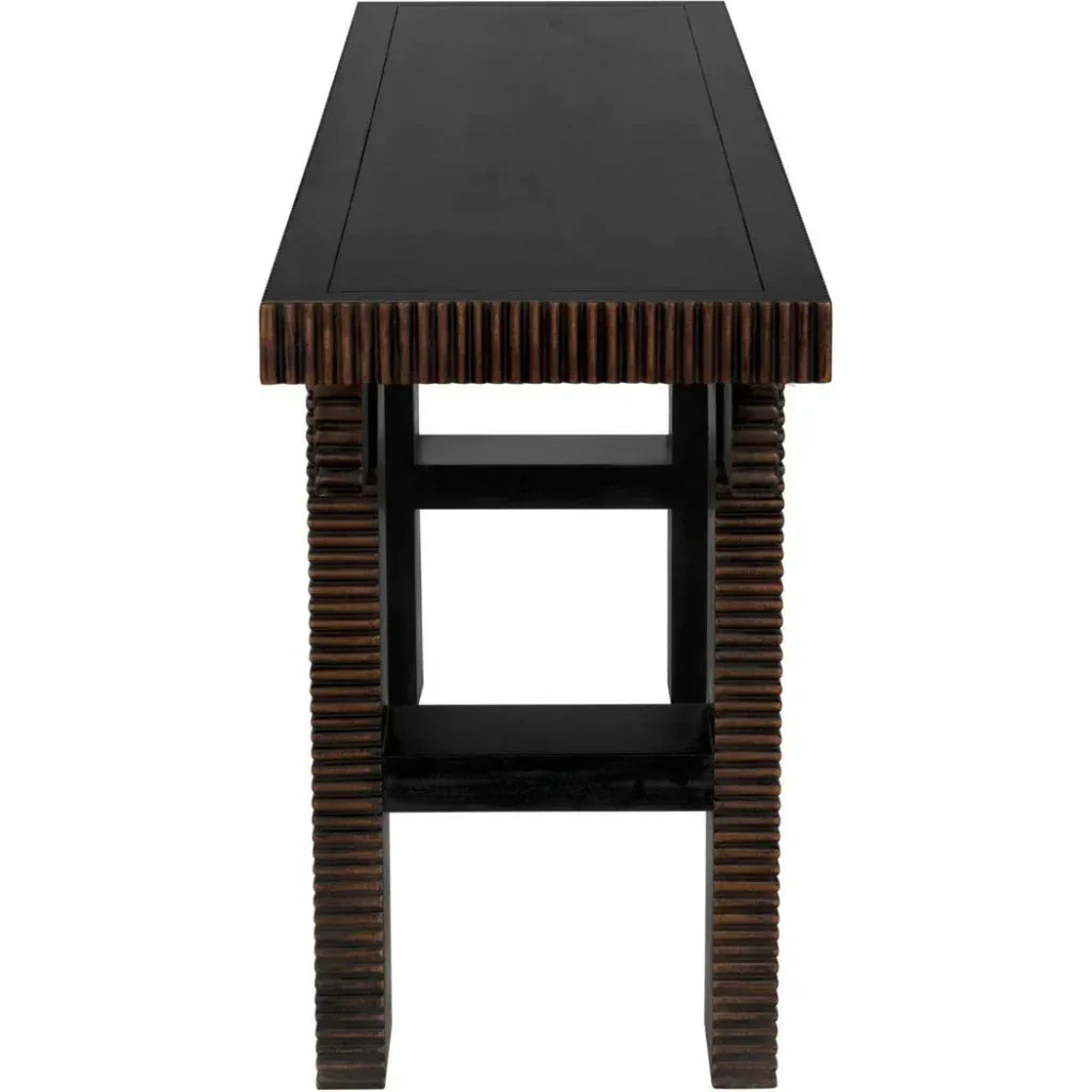 Nabu Console, Hand Rubbed Black Light Brown Trim - LOOMLAN - Noir - Console Tables