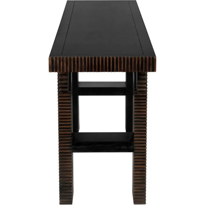Nabu Console, Hand Rubbed Black Light Brown Trim - LOOMLAN - Noir - Console Tables