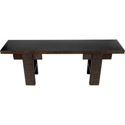 Nabu Console, Hand Rubbed Black Light Brown Trim - LOOMLAN - Noir - Console Tables