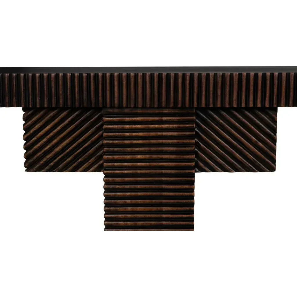 Nabu Console, Hand Rubbed Black Light Brown Trim - LOOMLAN - Noir - Console Tables