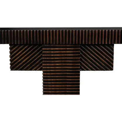 Nabu Console, Hand Rubbed Black Light Brown Trim - LOOMLAN - Noir - Console Tables