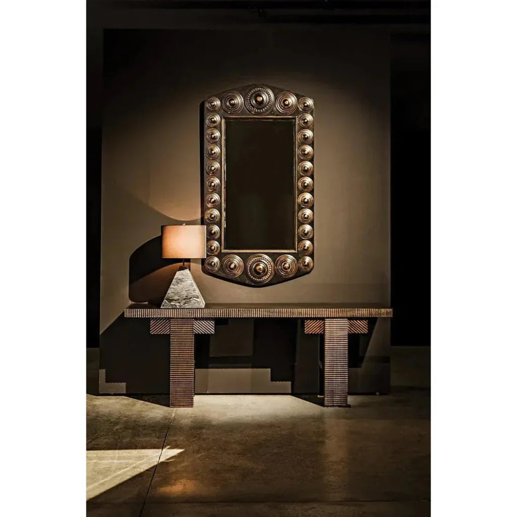 Nabu Console, Hand Rubbed Black Light Brown Trim - LOOMLAN - Noir - Console Tables