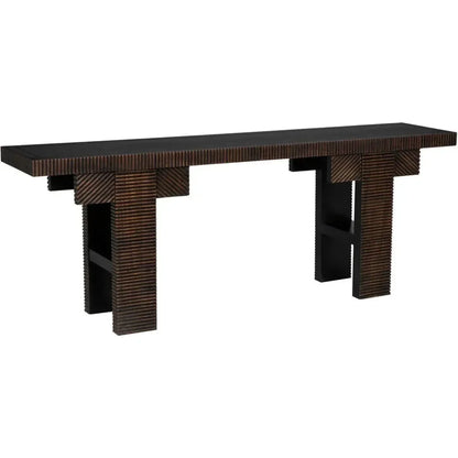 Nabu Console, Hand Rubbed Black Light Brown Trim - LOOMLAN - Noir - Console Tables