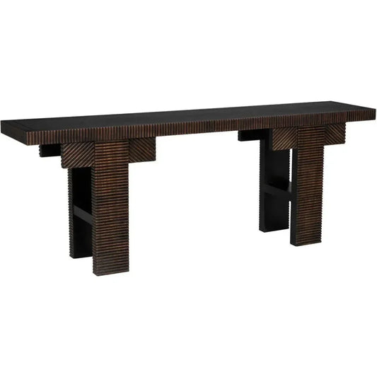 Nabu Console, Hand Rubbed Black Light Brown Trim - LOOMLAN - Noir - Console Tables