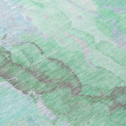 Naelain Blue Washable Indoor-Outdoor Rug