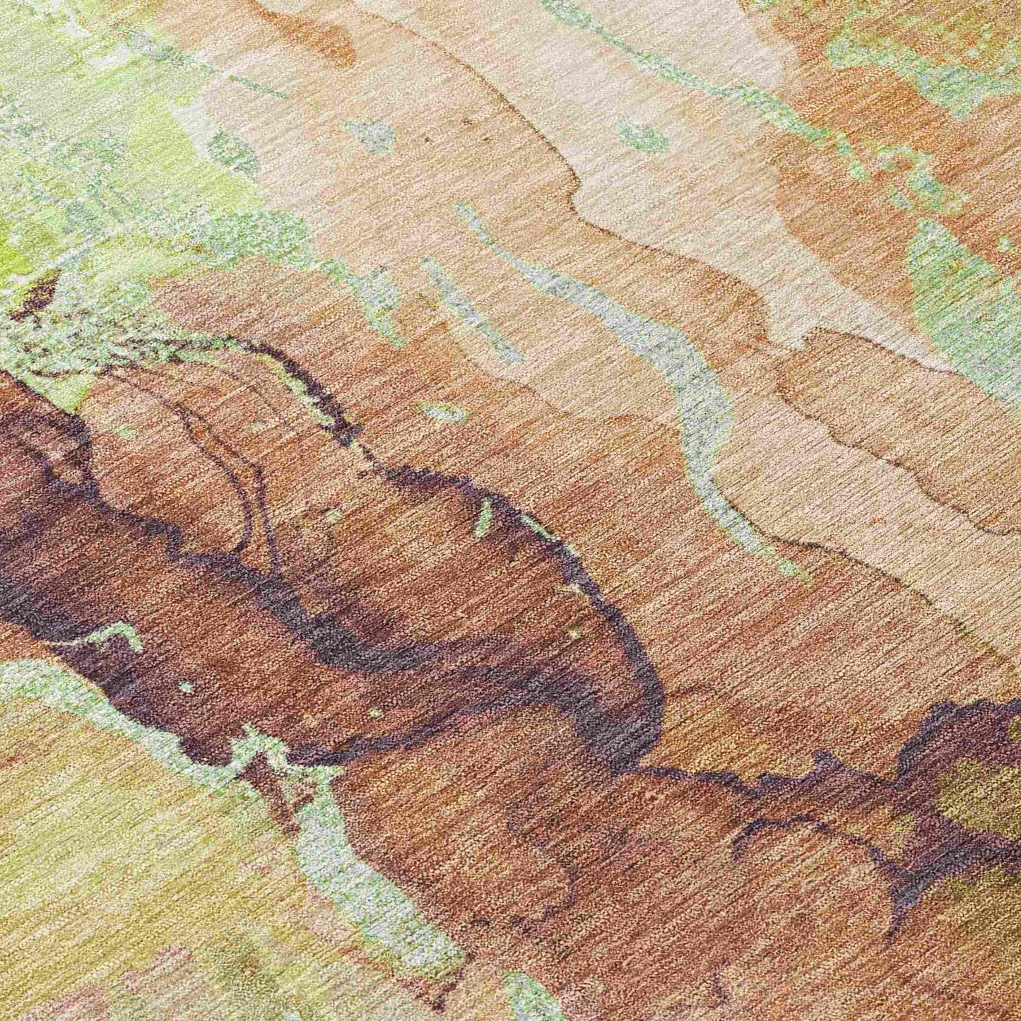 Naelain Brown Washable Indoor-Outdoor Rug