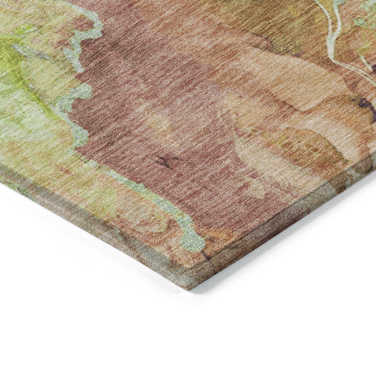 Naelain Brown Washable Indoor-Outdoor Rug