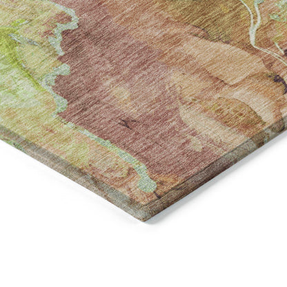 Naelain Brown Washable Indoor-Outdoor Rug