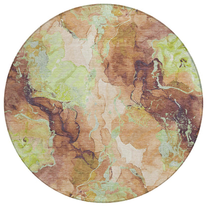 Naelain Brown Washable Indoor-Outdoor Rug