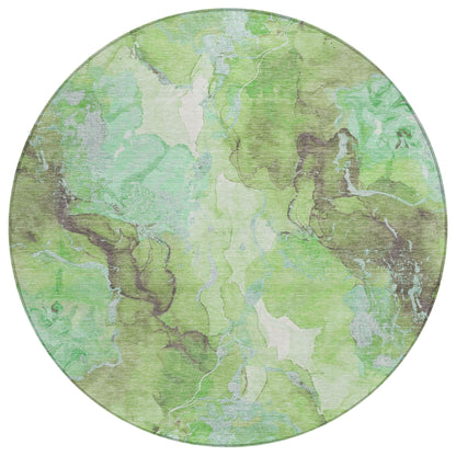 Naelain Green Washable Indoor-Outdoor Rug