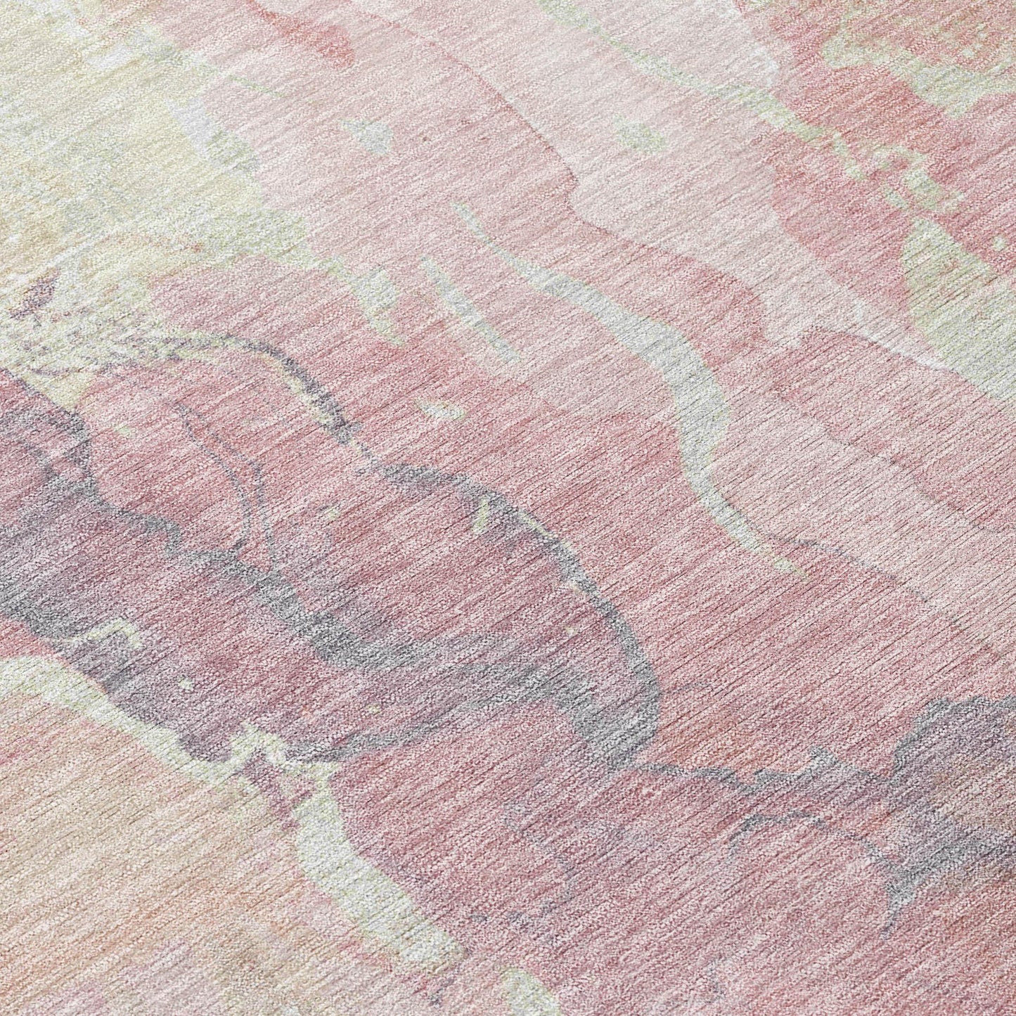 Naelain Pink Washable Indoor-Outdoor Rug