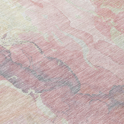 Naelain Pink Washable Indoor-Outdoor Rug