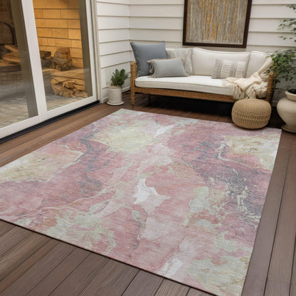 Naelain Pink Washable Indoor-Outdoor Rug