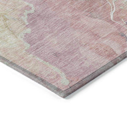 Naelain Pink Washable Indoor-Outdoor Rug