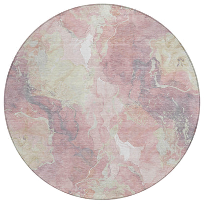 Naelain Pink Washable Indoor-Outdoor Rug