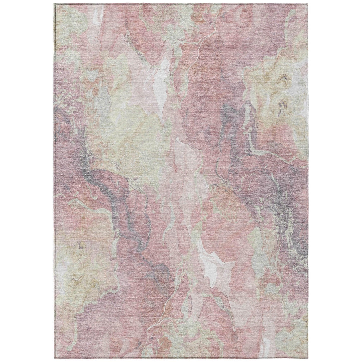 Naelain Pink Washable Indoor-Outdoor Rug