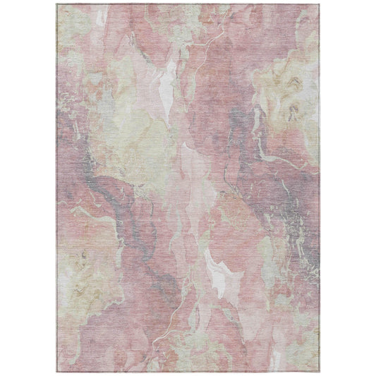 Naelain Pink Washable Indoor-Outdoor Rug