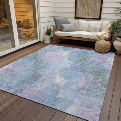 Naelain Purple Washable Indoor-Outdoor Rug