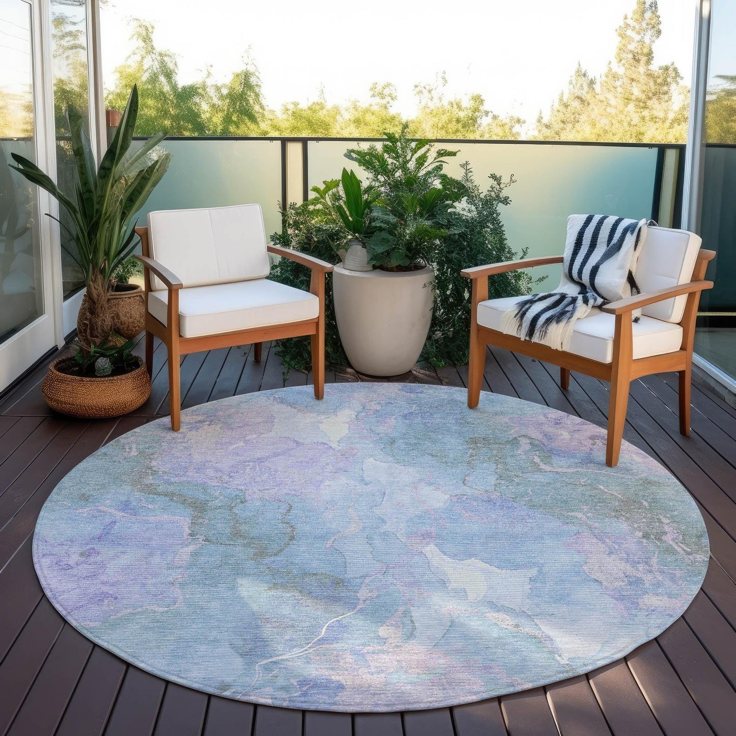 Naelain Purple Washable Indoor-Outdoor Rug