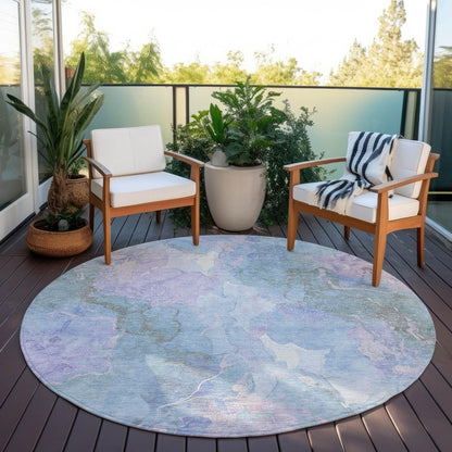 Naelain Purple Washable Indoor-Outdoor Rug