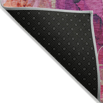 Naelain Red Washable Indoor-Outdoor Rug