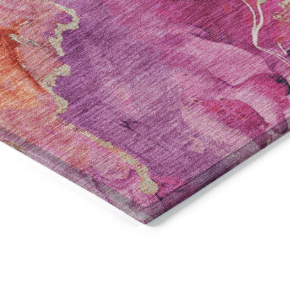 Naelain Red Washable Indoor-Outdoor Rug