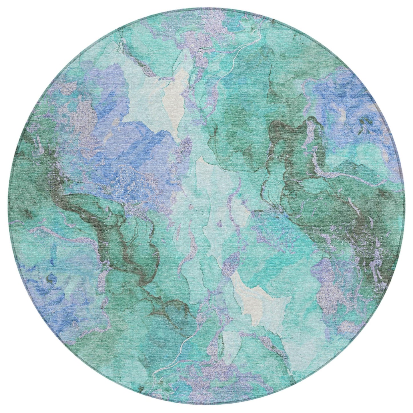 Naelain Teal Washable Indoor-Outdoor Rug