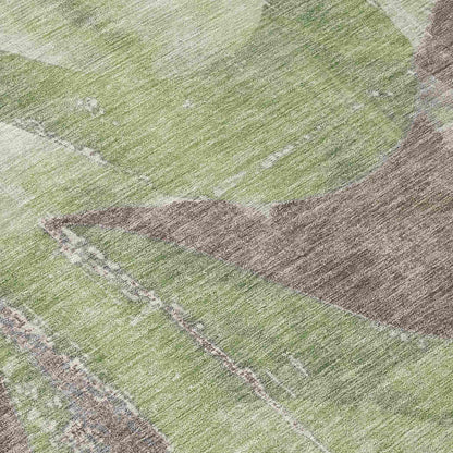 Naelara Green Washable Indoor-Outdoor Rug