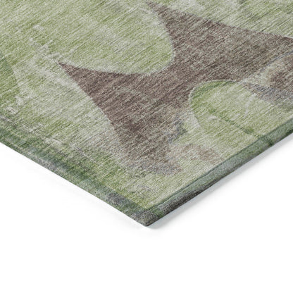 Naelara Green Washable Indoor-Outdoor Rug
