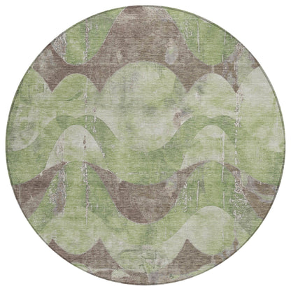 Naelara Green Washable Indoor-Outdoor Rug