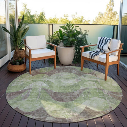 Naelara Green Washable Indoor-Outdoor Rug