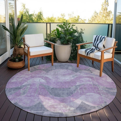 Naelara Purple Washable Indoor-Outdoor Rug