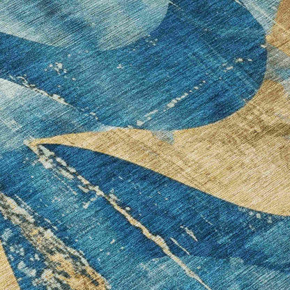 Naelara Teal Washable Indoor-Outdoor Rug