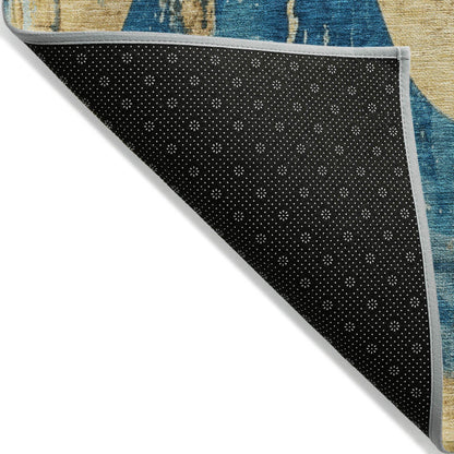 Naelara Teal Washable Indoor-Outdoor Rug