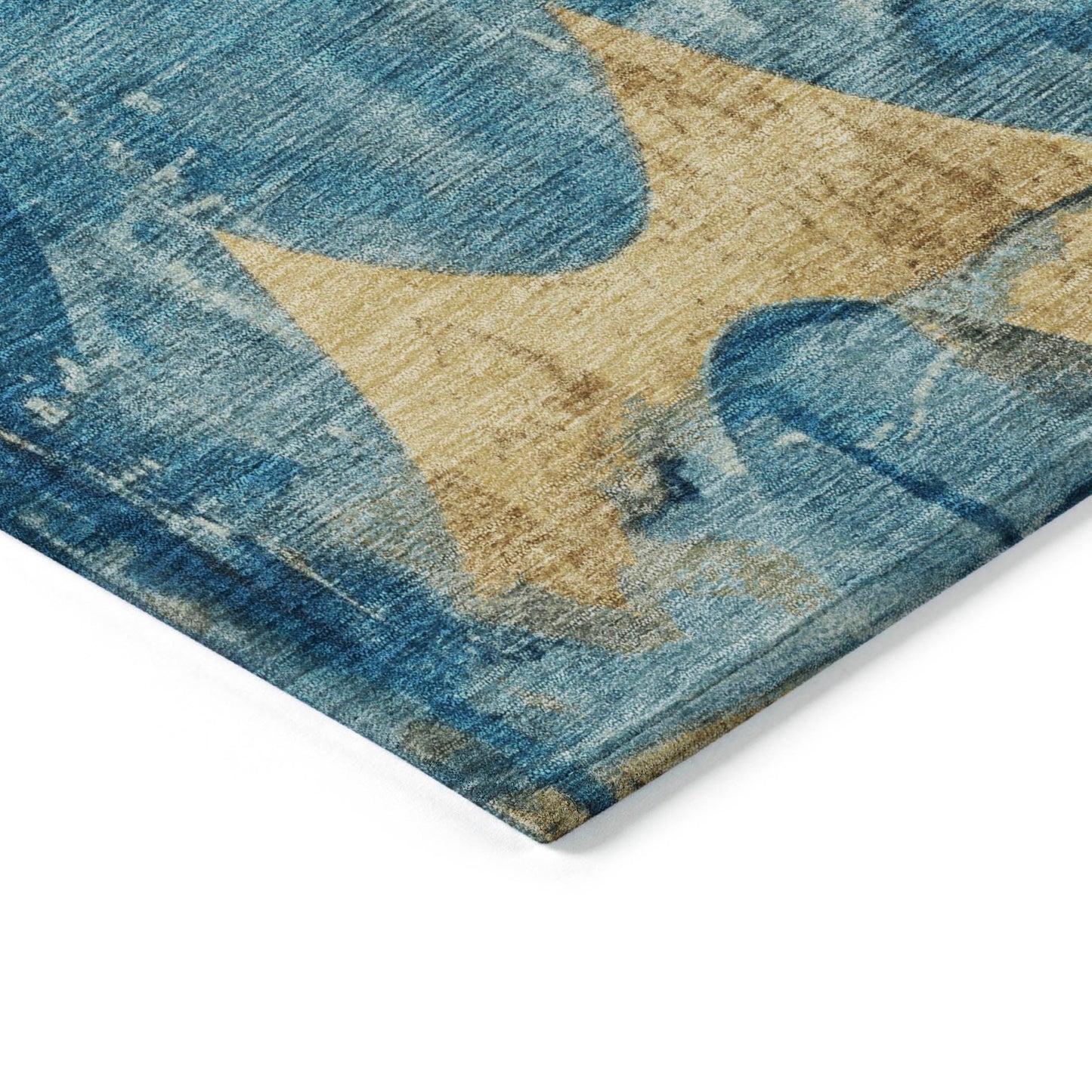 Naelara Teal Washable Indoor-Outdoor Rug