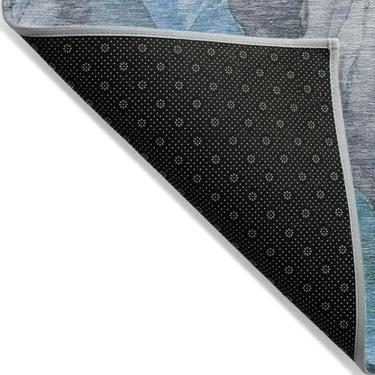 Naelien Blue Washable Indoor-Outdoor Rug