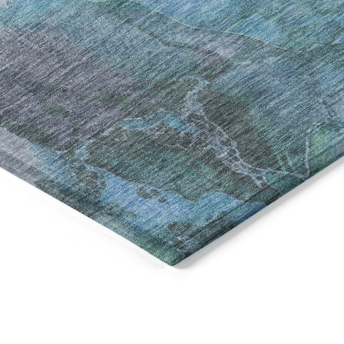 Naelien Blue Washable Indoor-Outdoor Rug