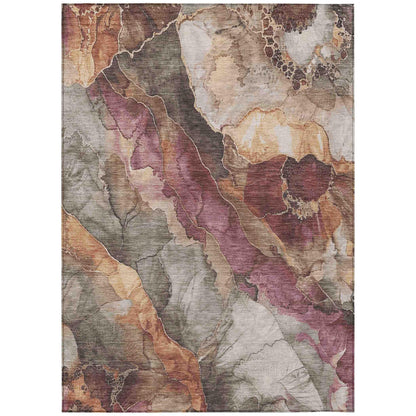 Naelien Brown Washable Indoor-Outdoor Rug