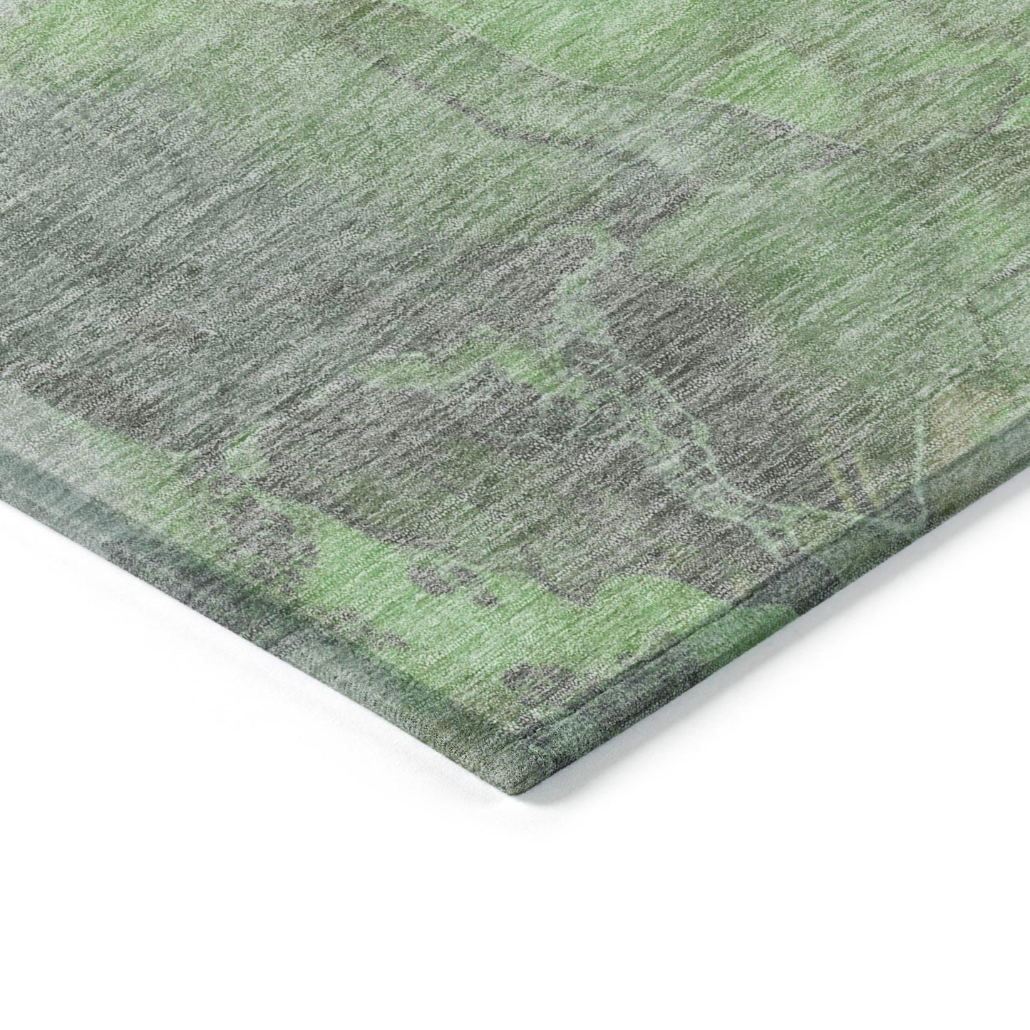 Naelien Green Washable Indoor-Outdoor Rug