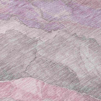 Naelien Pink Washable Indoor-Outdoor Rug