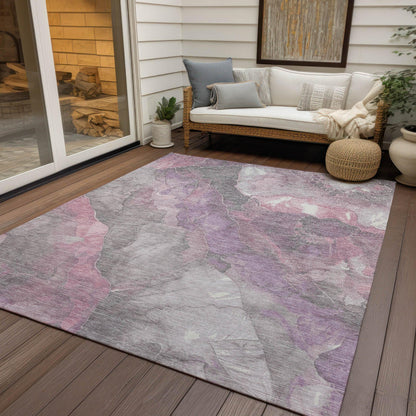 Naelien Pink Washable Indoor-Outdoor Rug
