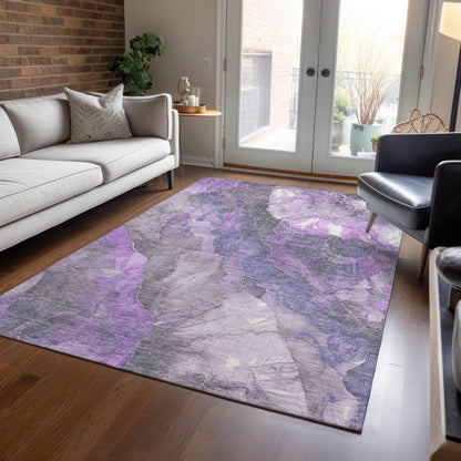 Naelien Purple Washable Indoor-Outdoor Rug