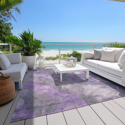 Naelien Purple Washable Indoor-Outdoor Rug